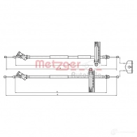 Трос ручника METZGER Ford Focus 1 Хэтчбек 1.8 Turbo DI / TDDi 90 л.с. 1998 – 2004 4250032442453 GGZX O8 10.5361