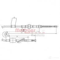 Трос ручника METZGER 17.4018 Honda DKFUR O 4250032409821