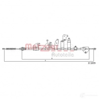 Трос ручника METZGER Toyota Verso (AR20) 1 2009 – 2018 17.1099 3 SRREZ9 4250032606442