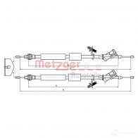 Трос ручника METZGER 10.5371 4250032413514 Ford Focus 2 Хэтчбек 1.4 80 л.с. 2004 – 2012 V6H WPEL