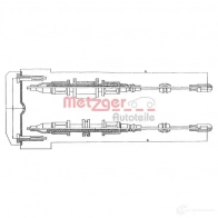 Трос ручника METZGER 11.5853 G JS63C 4250032406677 Opel Astra (F) 1 1991 – 1998