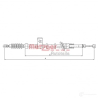 Трос ручника METZGER L EF6U 10.8222 4250032403799 Volvo V40 1 (645) Универсал 2.0 140 л.с. 1995 – 1999
