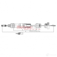 Трос сцепления METZGER 11.214 9 Citroen Xsara 1 (N0) Купе 1.9 D 68 л.с. 1998 – 2000 11.2280 11.3036