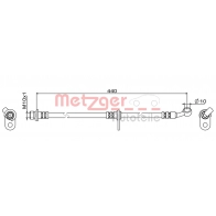 Тормозной шланг METZGER Honda CR-V 4 (RM) Кроссовер 2.4 AWD 188 л.с. 2015 – 2024 4111846 RV 5SDH