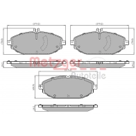 Тормозные колодки дисковые, комплект METZGER PNH IVM 1170963 1440428802 - Изображение 3