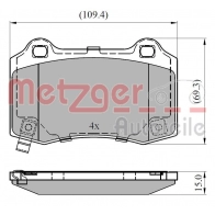 Тормозные колодки дисковые, комплект METZGER 1440428803 1170964 E 9JLCS - Изображение 3