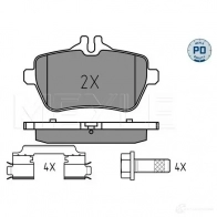 Тормозные колодки дисковые, комплект MEYLE 25072 25 071 025 250 7119/PD Mercedes S-Class (W222) 4 Седан 4.0 S 560 4 matic (2286. 2286) 469 л.с. 2017 – 2024