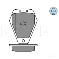 Тормозные колодки дисковые, комплект MEYLE 025 214 5418/PD MBP0766PD 1407111 2 1454 - Изображение 2