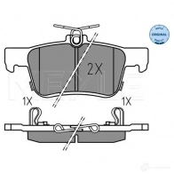 Тормозные колодки дисковые, комплект MEYLE 025 224 2915 Honda Civic 10 (FC, FK) 2016 – 2020 XYW GJ