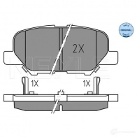 Тормозные колодки дисковые, комплект MEYLE 025 256 8814 25 688 Mitsubishi Outlander 3 (GG, GF, ZJ) Кроссовер 3.0 GT 4WD 227 л.с. 2012 – 2025 25689