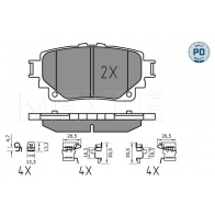 Тормозные колодки дисковые, комплект MEYLE 025 205 8215/PD IW 9DNB 1439897358