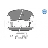 Тормозные колодки дисковые, комплект MEYLE 025 222 2818 KU 8UKR Kia Rio 4 (YB, SC) Хэтчбек 1.0 T GDI 120 120 л.с. 2017 – 2025