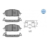 Тормозные колодки дисковые, комплект MEYLE 025 227 9717 Honda CR-V 5 (RW, RT) Кроссовер 2.4 i-VTEC AWD (RW6) 186 л.с. 201709 – 2025 R DN9JY