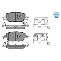 Тормозные колодки дисковые, комплект MEYLE 025 228 5216 Honda CR-V 5 (RW, RT) Кроссовер 2.4 i-VTEC AWD (RW6) 186 л.с. 201709 – 2025 N53P DND