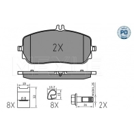 Тормозные колодки дисковые, комплект MEYLE Mercedes B-Class (W247) 3 Хэтчбек B 250 e (247.086) 218 л.с. 2020 – 2024 T8 JI4QH 025 229 4419/PD