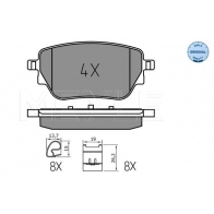 Тормозные колодки дисковые, комплект MEYLE 025 229 8617 NL Z0QL Mercedes CLA (X118) 2 Универсал CLA 250 e (118.686) 218 л.с. 2020 – 2025