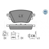 Тормозные колодки дисковые, комплект MEYLE R AXIW 025 229 8617/PD Mercedes CLA (X118) 2 Универсал CLA 220 d 4-matic (118.615) 190 л.с. 2019 – 2025