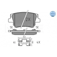 Тормозные колодки дисковые, комплект MEYLE RD GILUH 025 240 0016 Hyundai Santa Fe (TM) 4 Кроссовер 3.5 MPI AWD 249 л.с. 2019 – 2025