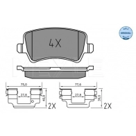 Тормозные колодки дисковые, комплект MEYLE 025 244 9618 Land Rover Range Rover Evoque 6 W1JE