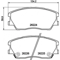 Тормозные колодки дисковые, комплект MINTEX Kia Soul (SK) 3 1 E-SOUL 136 л.с. 2019 – 2024 MDB4272 PJA C9