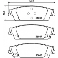Тормозные колодки дисковые, комплект MINTEX 1439897546 DTWF5 TO MDB4326