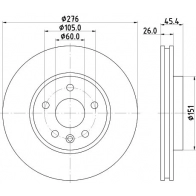 Тормозной диск MINTEX MDC2700C Opel Astra (K) 5 Универсал 1.5 CRDI (35) 105 л.с. 2019 – 2025 QFWN4 N5