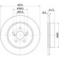 Тормозной диск MINTEX MDC3025C Toyota Yaris (XP210) 5 2020 – 2024 1KOX UK8