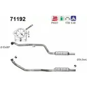 Катализатор AS WCC343I Mercedes E-Class (S210) 2 Универсал 2.8 E 280 T (263) 204 л.с. 1996 – 2003 JTS 3T1 71192
