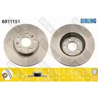 Тормозной диск GIRLING 2289801 3NFE Q 6011151 3322937454099