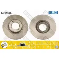 Тормозной диск GIRLING 6019083 3322937455096 2289990 D0FFC B