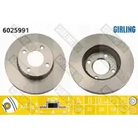 Тормозной диск GIRLING Audi 80 (B4, 8C5) 4 Универсал 1.9 Tdi 90 л.с. 1992 – 1996 3322937457359 6025991 4SUT 1
