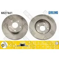 Тормозной диск GIRLING 3322937460441 T9TBR Q4 6027441 Toyota Previa (XR10, XR20) 1 Минивэн 2.4 (TCR11. TCR10) 132 л.с. 1990 – 2000
