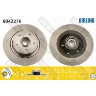 Тормозной диск GIRLING 68NJ Q Renault Laguna (BG) 2 Хэтчбек 1.9 dCi (BG1A. BG1V) 130 л.с. 2005 – 2007 6042276 3322937516032