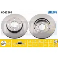 Тормозной диск GIRLING 2290414 6042361 D5OFC SD 3322937458899