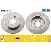 Тормозной диск GIRLING 2290475 3322937461271 JSQ9 8 6043014