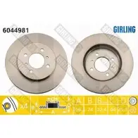 Тормозной диск GIRLING Mitsubishi Lancer 9 (CS3A) Седан 3322937922703 YS9Z68 P 6044981