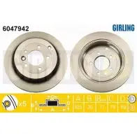 Тормозной диск GIRLING 6047942 3322937811076 Land Rover Discovery 3 (L319) Внедорожник 4.0 4x4 218 л.с. 2005 – 2009 2 4NEJD2
