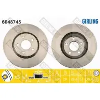 Тормозной диск GIRLING 6048745 MFM7 5RN 3322937952571 Chrysler PT Cruiser 1 (PT) Универсал 2.4 GT 223 л.с. 2003 – 2010