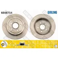 Тормозной диск GIRLING BF N8C 6048754 Chrysler PT Cruiser 1 (PT) Универсал 2.4 GT 223 л.с. 2003 – 2010 3322937951680