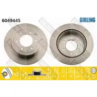 Тормозной диск GIRLING Mitsubishi Pajero 4 (V8, V9) Внедорожник 3.2 DI D (V88W. V98W) 170 л.с. 2007 – 2025 3322937952861 AC3 8TY 6049445