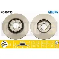 Тормозной диск GIRLING 6060735 Jaguar T13 OO 3322938019976