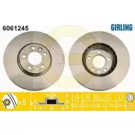 Тормозной диск GIRLING GNU 2GCQ 3322938090227 Volkswagen Passat (B7) 5 AllTrack Универсал 2.0 TSI 4motion 210 л.с. 2012 – 2014 6061245
