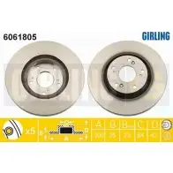 Тормозной диск GIRLING 6061805 2290962 3322938190682 XH X1TU