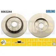 Тормозной диск GIRLING 6063244 3322938171704 R BUTIHO 2291035