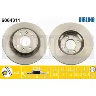 Тормозной диск GIRLING I LNPI 6064311 2291082 3322938270421