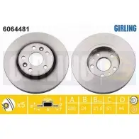 Тормозной диск GIRLING 6064481 8DP X3YP 3322938216429 2291090