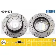 Тормозной диск GIRLING 3322938188757 Q6 4YC 6064675 Porsche 911 (993) 2 Кабриолет 3.8 Carrera 4 301 л.с. 1995 – 1997