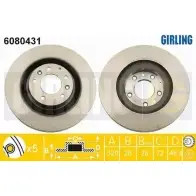 Тормозной диск GIRLING 3322938209148 2291215 Q1WZ 1 6080431