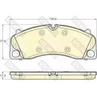 Тормозные колодки дисковые, комплект GIRLING Porsche Cayman (981) 3 Купе 3.4 GTS 340 л.с. 2014 – 2024 PLAOKDQ 6119525 2 5146