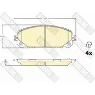 Тормозные колодки дисковые, комплект GIRLING 6120946 AGQL9 Jeep Cherokee (KL) 5 Внедорожник 2.0 CRD 4x4 170 л.с. 2014 – 2024 2 2070